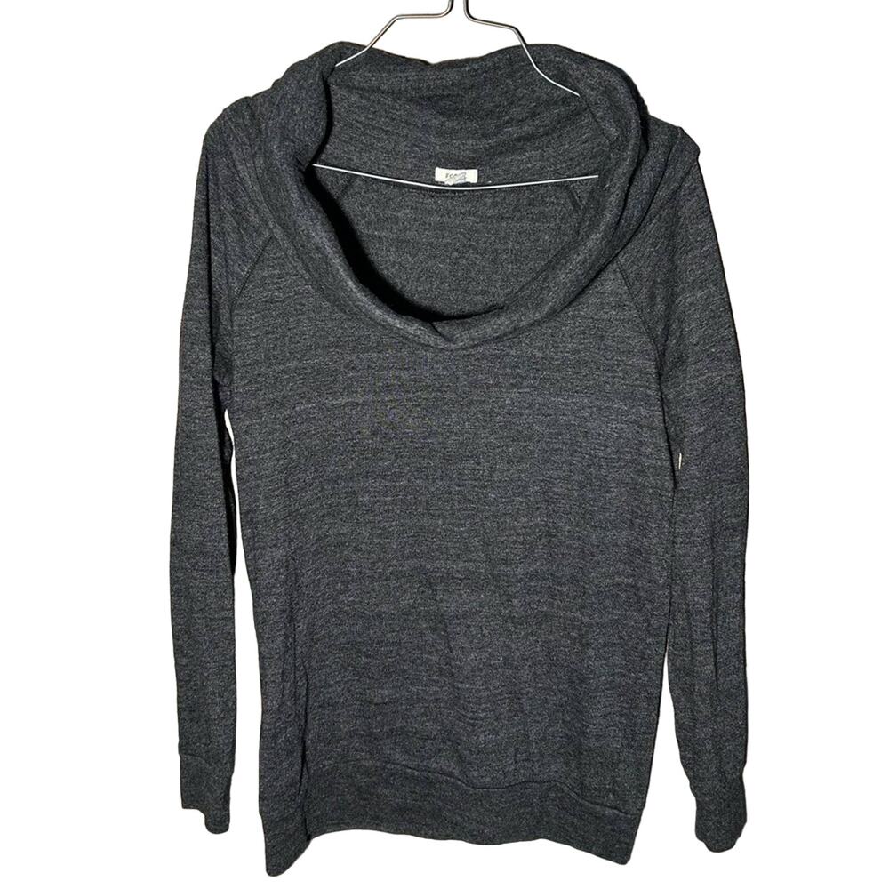 Fossil dark Heather gray oversized cowl neck sweater sz Small fall basic